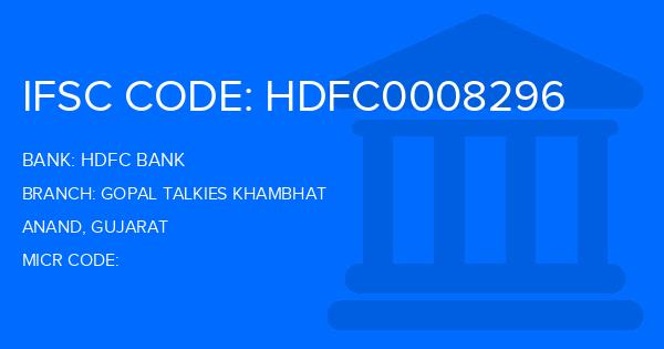 Hdfc Bank Gopal Talkies Khambhat Branch IFSC Code