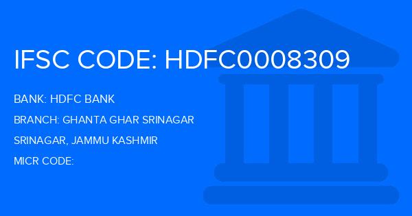 Hdfc Bank Ghanta Ghar Srinagar Branch IFSC Code
