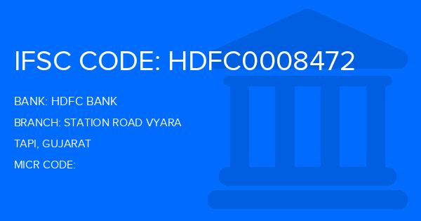 Hdfc Bank Station Road Vyara Branch IFSC Code