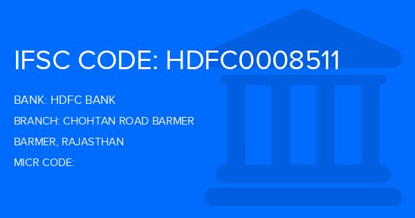 Hdfc Bank Chohtan Road Barmer Branch IFSC Code