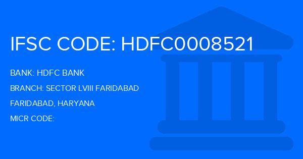 Hdfc Bank Sector Lviii Faridabad Branch IFSC Code