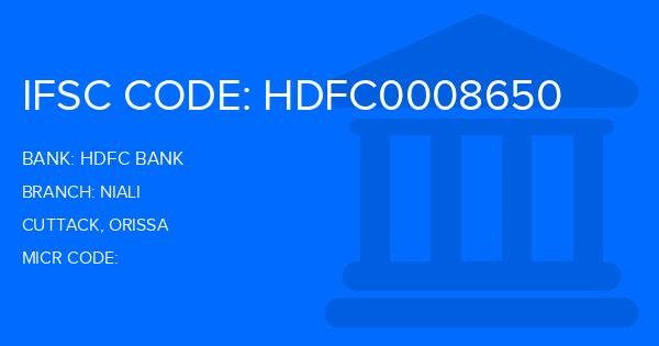 Hdfc Bank Niali Branch IFSC Code