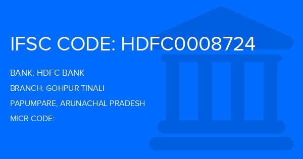 Hdfc Bank Gohpur Tinali Branch IFSC Code