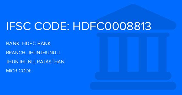 Hdfc Bank Jhunjhunu Ii Branch IFSC Code