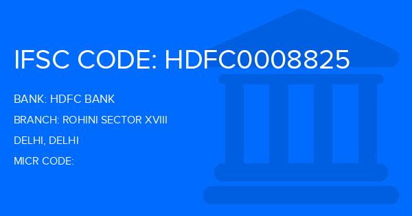 Hdfc Bank Rohini Sector Xviii Branch IFSC Code