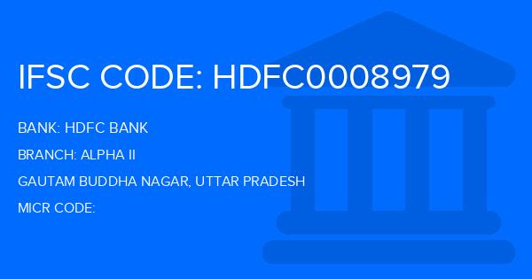 Hdfc Bank Alpha Ii Branch IFSC Code