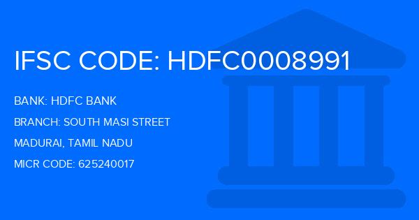 Hdfc Bank South Masi Street Branch IFSC Code