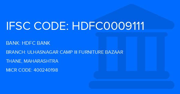 Hdfc Bank Ulhasnagar Camp Iii Furniture Bazaar Branch IFSC Code