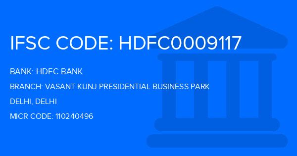 Hdfc Bank Vasant Kunj Presidential Business Park Branch IFSC Code