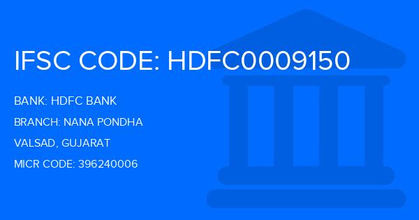 Hdfc Bank Nana Pondha Branch IFSC Code