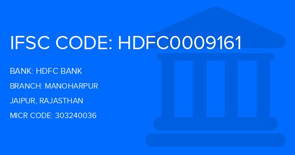 Hdfc Bank Manoharpur Branch IFSC Code