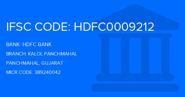 Hdfc Bank Kalol Panchmahal Branch IFSC Code