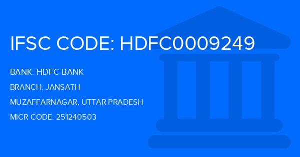 Hdfc Bank Jansath Branch IFSC Code