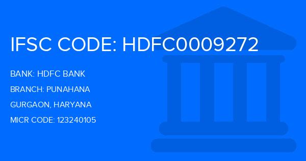Hdfc Bank Punahana Branch IFSC Code