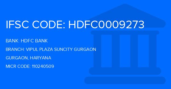 Hdfc Bank Vipul Plaza Suncity Gurgaon Branch IFSC Code