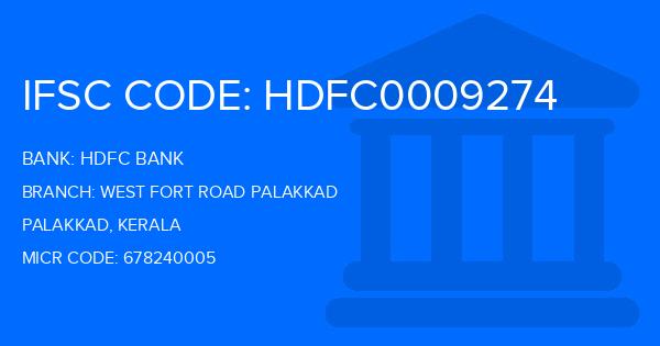 Hdfc Bank West Fort Road Palakkad Branch IFSC Code