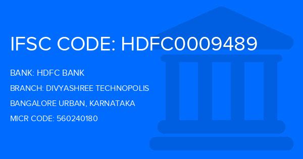 Hdfc Bank Divyashree Technopolis Branch IFSC Code