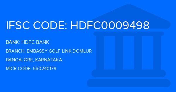 Hdfc Bank Embassy Golf Link Domlur Branch IFSC Code