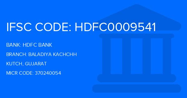 Hdfc Bank Baladiya Kachchh Branch IFSC Code