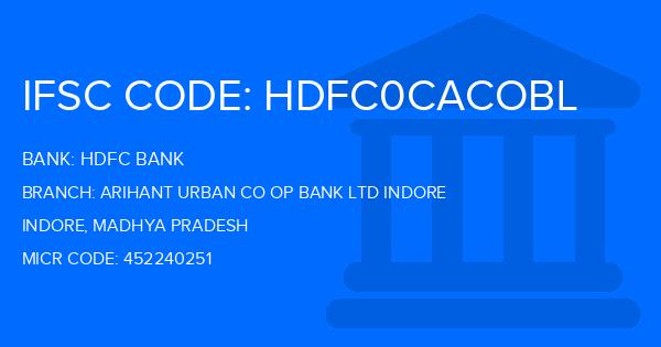 Hdfc Bank Arihant Urban Co Op Bank Ltd Indore Branch IFSC Code