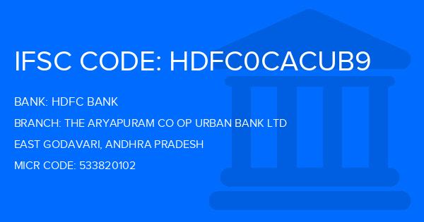Hdfc Bank The Aryapuram Co Op Urban Bank Ltd Branch IFSC Code