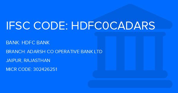 Hdfc Bank Adarsh Co Operative Bank Ltd Branch IFSC Code