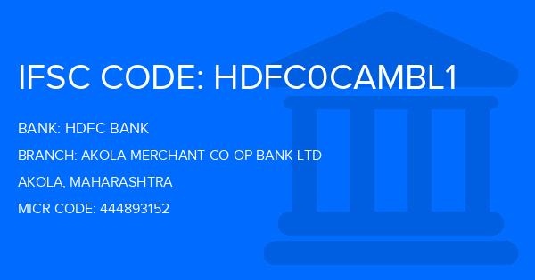 Hdfc Bank Akola Merchant Co Op Bank Ltd Branch IFSC Code