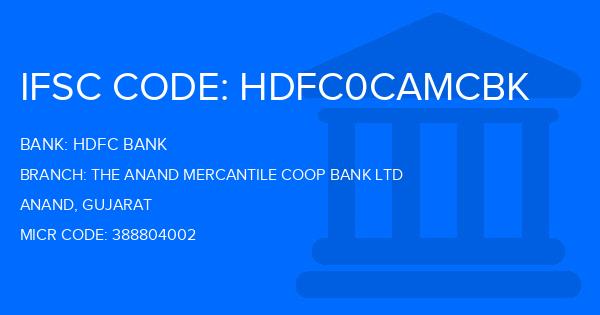 Hdfc Bank The Anand Mercantile Coop Bank Ltd Branch IFSC Code