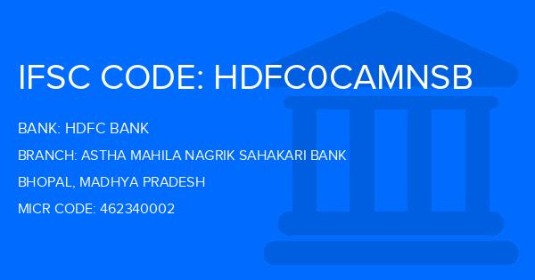 Hdfc Bank Astha Mahila Nagrik Sahakari Bank Branch IFSC Code