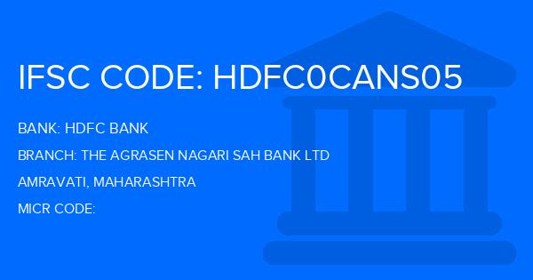 Hdfc Bank The Agrasen Nagari Sah Bank Ltd Branch IFSC Code