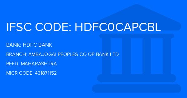 Hdfc Bank Ambajogai Peoples Co Op Bank Ltd Branch IFSC Code