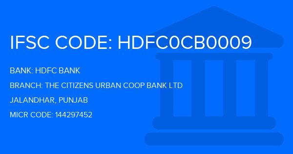 Hdfc Bank The Citizens Urban Coop Bank Ltd Branch IFSC Code