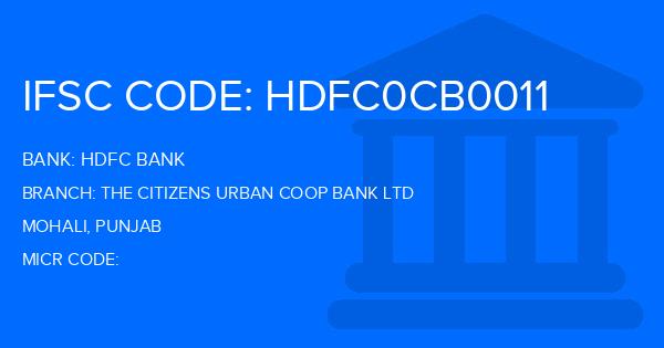 Hdfc Bank The Citizens Urban Coop Bank Ltd Branch IFSC Code