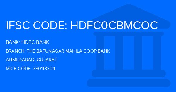 Hdfc Bank The Bapunagar Mahila Coop Bank Branch IFSC Code