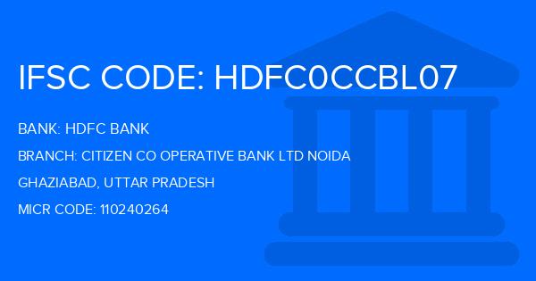 Hdfc Bank Citizen Co Operative Bank Ltd Noida Branch IFSC Code