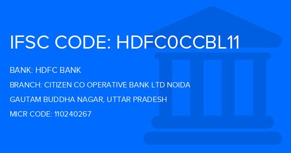 Hdfc Bank Citizen Co Operative Bank Ltd Noida Branch IFSC Code