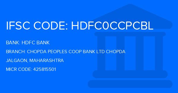 Hdfc Bank Chopda Peoples Coop Bank Ltd Chopda Branch IFSC Code