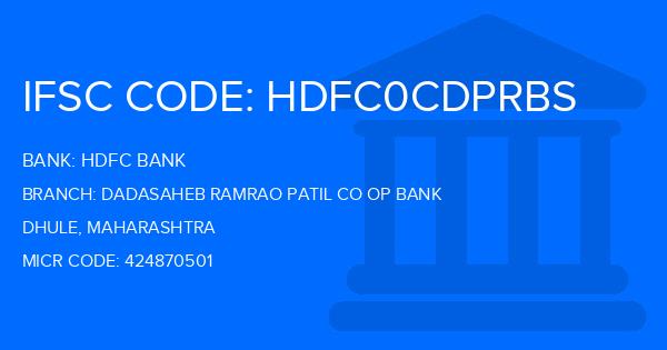 Hdfc Bank Dadasaheb Ramrao Patil Co Op Bank Branch IFSC Code