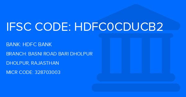 Hdfc Bank Basni Road Bari Dholpur Branch IFSC Code