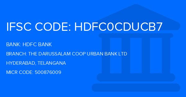 Hdfc Bank The Darussalam Coop Urban Bank Ltd Branch IFSC Code