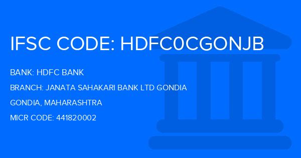Hdfc Bank Janata Sahakari Bank Ltd Gondia Branch IFSC Code