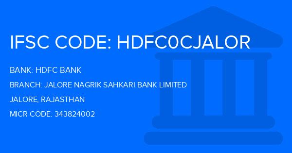 Hdfc Bank Jalore Nagrik Sahkari Bank Limited Branch IFSC Code