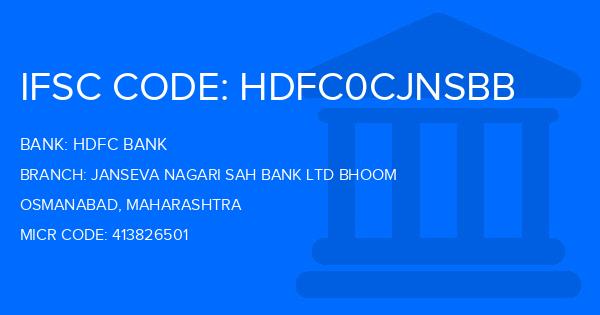 Hdfc Bank Janseva Nagari Sah Bank Ltd Bhoom Branch IFSC Code