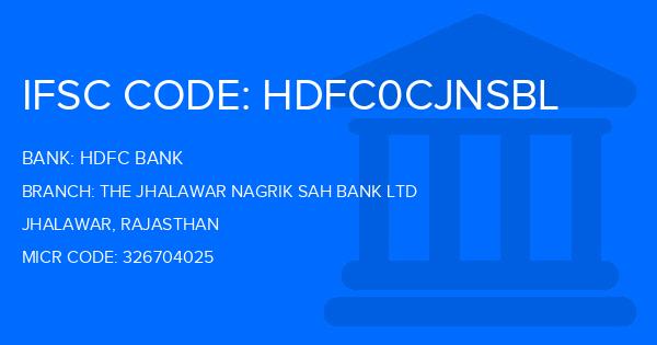 Hdfc Bank The Jhalawar Nagrik Sah Bank Ltd Branch IFSC Code