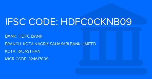 Hdfc Bank Kota Nagrik Sahakari Bank Limited Branch IFSC Code