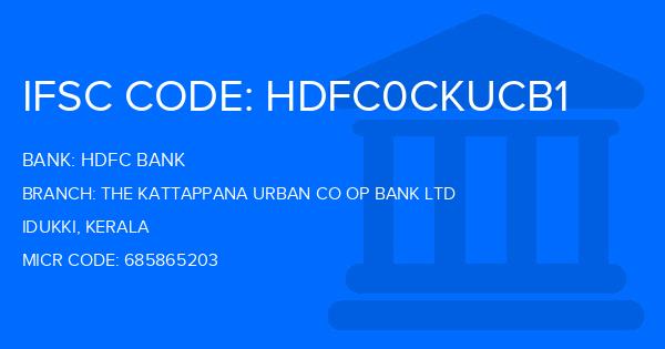 Hdfc Bank The Kattappana Urban Co Op Bank Ltd Branch IFSC Code
