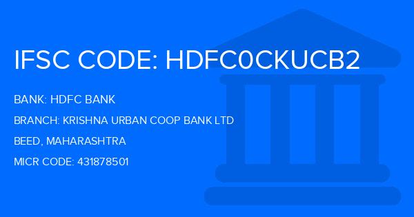 Hdfc Bank Krishna Urban Coop Bank Ltd Branch IFSC Code
