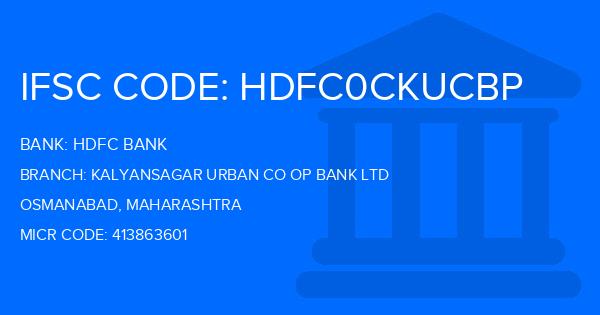 Hdfc Bank Kalyansagar Urban Co Op Bank Ltd Branch IFSC Code