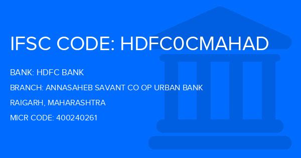 Hdfc Bank Annasaheb Savant Co Op Urban Bank Branch IFSC Code