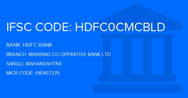 Hdfc Bank Mansing Co Operative Bank Ltd Branch IFSC Code